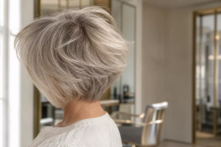 Volumenschnitt für feines Haar ab 60 mit sichtbarem Schwung am Ansatz