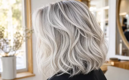 Weiße Haare mit Strähnchen: dimensionaler Silber-Look mit natürlichem Glanz